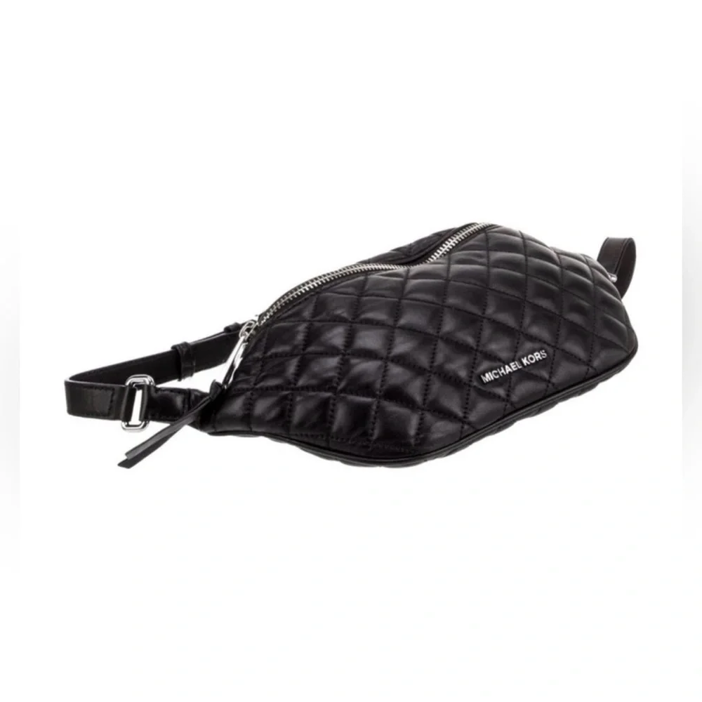 Michael Kors Quilted Black Leather Belt Bag - Picture 10 of 12